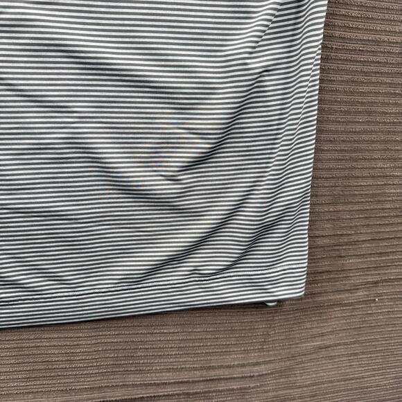 Footjoy Polo Shirt Men Large Gray Striped Polyester Golf Golfing Performance. - Picture 6 of 9